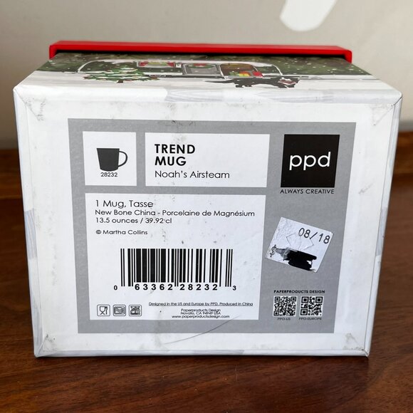 PPD Martha Collins Noah Dog Mug Camper Trailer Christmas Holiday New Bone China - Picture 12 of 14